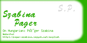 szabina pager business card